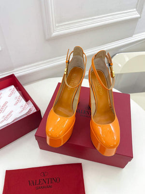 Valentino Garavani Tan-go Platform Pump In Patent Leather 155MM Orange - 35 - View 1