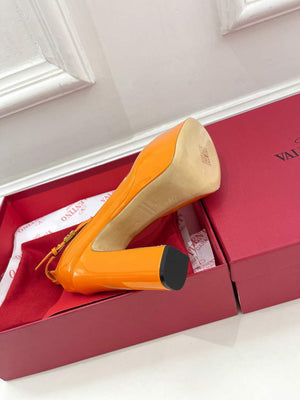 Valentino Garavani Tan-go Platform Pump In Patent Leather 155MM Orange - 35 - View 9