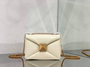 Valentino One Stud Nappa Bag With Chain 1215 Beige - Default Title - View 1