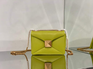 Valentino One Stud Nappa Bag With Chain 1215 Lemon Yellow - Default Title - View 1