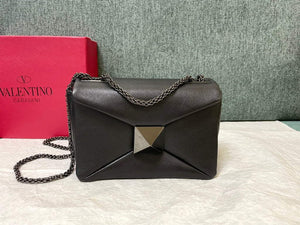 Valentino One Stud Nappa Bag With Chain 1215 Black - Default Title - View 1