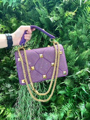 Valentino V0082 Vsling Mini Bag With Sparkling Embroidery Purple - Default Title - View 6