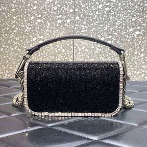 Valentino V3WCRYSTALSILVER Valentino Loc¨° Foldover Top Small Shoulder Bag Black - Default Title - View 2