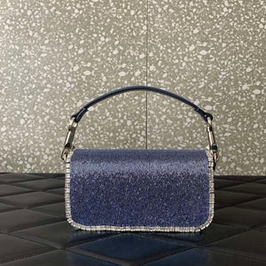 Valentino V3WCRYSTALSILVER Valentino Loc¨° Foldover Top Small Shoulder Bag Blue Purple - Default Title - View 2