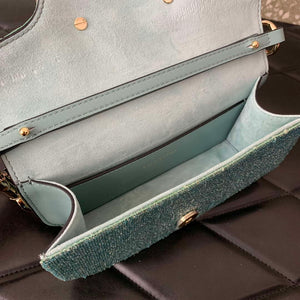 Valentino V3WCRYSTALSILVER Valentino Loc¨° Foldover Top Small Shoulder Bag Ligth Blue - Default Title - View 10