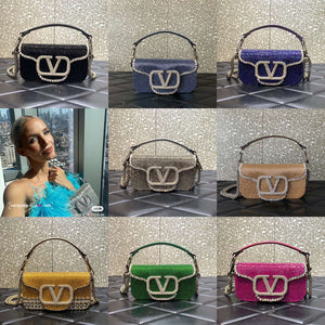 Valentino V3WCRYSTALSILVER Valentino Loc¨° Foldover Top Small Shoulder Bag Ligth Blue - Default Title - View 3