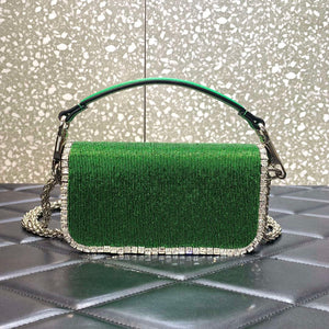 Valentino V3WCRYSTALSILVER Valentino Loc¨° Foldover Top Small Shoulder Bag Green - Default Title - View 2
