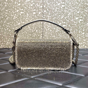 Valentino V3WCRYSTALSILVER Valentino Loc¨° Foldover Top Small Shoulder Bag Silver - Default Title - View 2