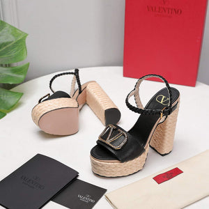 Valentino VLogo Signature Calfskin Wedge Sandal 130MM V78151 - 35 - View 7
