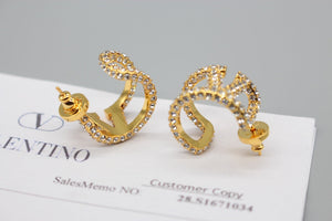 Valentino VLOGO SIGNATURE EARRINGS IN METAL AND SWAROVSKI CRYSTALS V880985 - Default Title - View 2