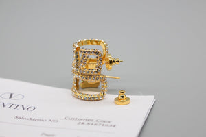 Valentino VLOGO SIGNATURE EARRINGS IN METAL AND SWAROVSKI CRYSTALS V880985 - Default Title - View 3