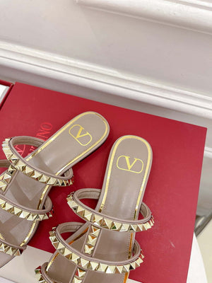Valentino W2S0BU9ZWM Flat Roman Stud Calfskin Slide Sandal V98859 - US 4=Euro 35 - View 8