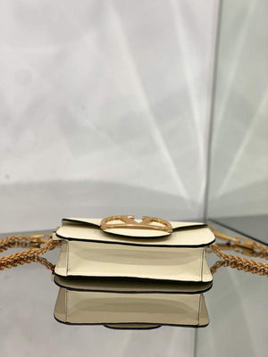 Valentino WB0K53ZXL Loc¨° Small Shoulder Bag in Calfskin Light Ivory - Default Title - View 4