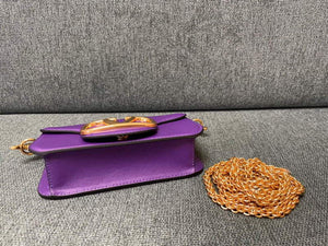 Valentino WB0K53ZXL Loc¨° Small Shoulder Bag in Calfskin Purple - Default Title - View 9