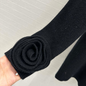 Valentino Women's Clothing Sweater Rose Sleeves Black V38110 - S - View 6