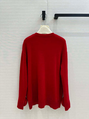 Valentino Women's Clothing Sweater Rose Sleeves Red V38112 - S - View 9