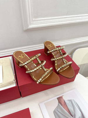 Valentino WS0C47VOD Rockstud Calfskin Leather Slide Sandal 60MM V98868 - 60MM / US 4=Euro 35 - View 5