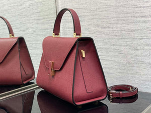 Valextra WBES0056028 Iside Top Handle Medium Bag Wine Red - Default Title - View 5