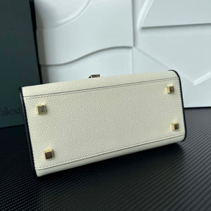 Valextra Iside Top Handle Mini Bag WBES0036028 White and Black - Default Title - View 4