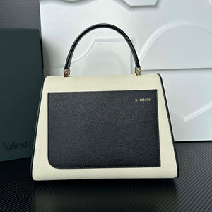 Valextra WBES0056028 Iside Top Handle Medium Bag White and Black - Default Title - View 3