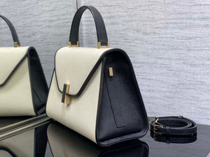 Valextra WBES0056028 Iside Top Handle Medium Bag White & Black - Default Title - View 5