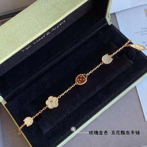 Van Cleef & Arpels Lucky Lucky Spring bracelet 5 motifs rose gold VCARP7RR00 - Default Title - View 1