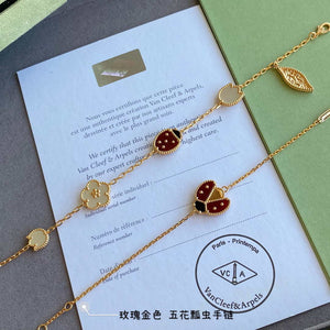 Van Cleef & Arpels Lucky Lucky Spring bracelet 5 motifs rose gold VCARP7RR00 - Default Title - View 8