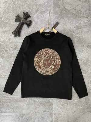 Versace 1007981 Men's Clothing Medusa Logo Sweater V77573 - M - View 1
