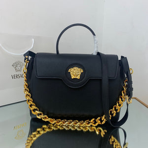 Versace DBFI038 La Medusa Large Handbag 1038 Black Gold - Default Title - View 1