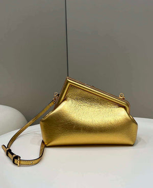 Fendi 8BP129 First Small Gold laminated leather bag 80018M - Default Title - View 2