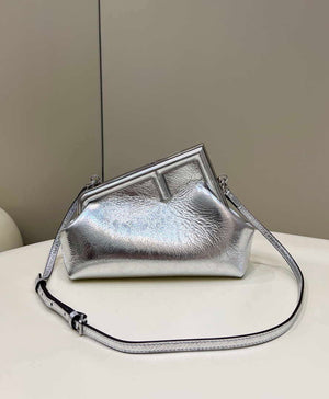 Fendi 8BP129 First Small Silver laminated leather bag 80018M - Default Title - View 1