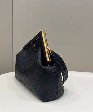 Fendi 8BP127 FENDI FIRST Medium Black Python leather bag - Default Title - View 5