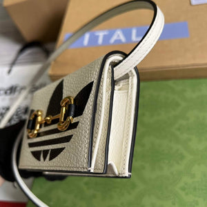 Adidas x Gucci card case with Horsebit 702248 Off-white and black leather - Default Title - View 7