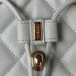 Chanel AS4059 Large Backpack Grained Shiny Calfskin & Gold-Tone Metal Light Blue - Default Title - View 5