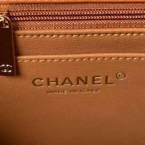 Chanel AS4141 Camellia Embossed With top Handle Bag Caramel - Default Title - View 8