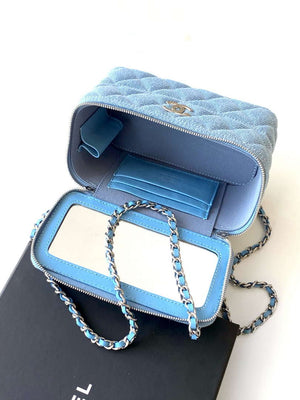 Chanel AP4404 Long Vanity with Chain Denim & Silver-Tone Metal Light Blue - Default Title - View 8