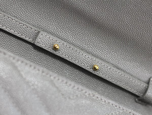 YSL 377828 Classic Cassandre chain wallet in grain de Poudre leather Gray Gold - Default Title - View 9