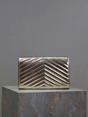 YSL 377828 Classic Cassandre chain wallet in Lambskin Gold - Default Title - View 5
