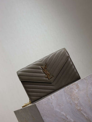 YSL 377828 Classic Cassandre chain wallet in Lambskin Green - Default Title - View 2