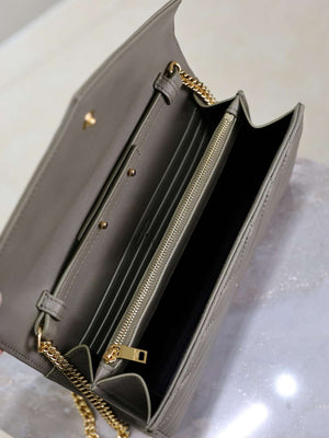 YSL 377828 Classic Cassandre chain wallet in Lambskin Green - Default Title - View 9