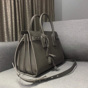 YSL 378299 Yves Saint Laurent Classic Sac De Jour Small in Grained Leather Gray - Default Title - View 2