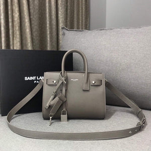 YSL 392035 Sac de Jour Nano in Grained Leather Gray - Default Title - View 1