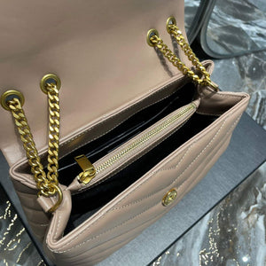 YSL 494699 Saint Laurent Small Loulou in Matelasse Y Leather Bag Nued Pink - Default Title - View 9