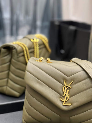 YSL 494699 Saint Laurent Small Loulou in Matelasse Y Leather Bag Green - Default Title - View 4