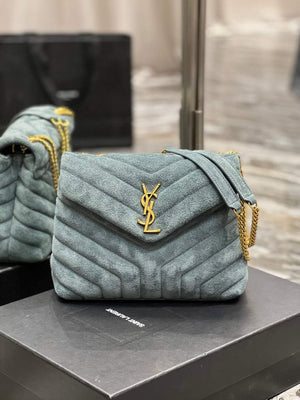 YSL 494699 Saint Laurent Small Loulou in Matelasse Y Leather Bag Blue - Default Title - View 1