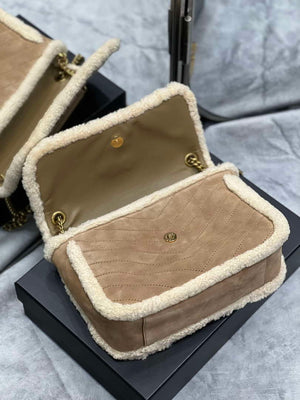 YSL 498894 Yves Saint Laurent Niki Medium In Vintage Lambskin suede Camel - Default Title - View 7