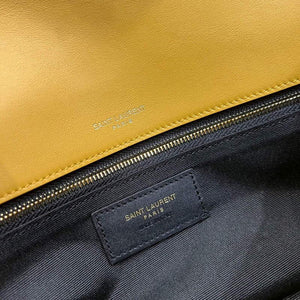 YSL 515821 Jamie Leather-Trimmed Raffia Shoulder Bag Yellow - Default Title - View 12