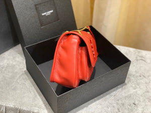 YSL 533037 Yves Saint Laurent Niki Baby In Crinkled Vintage Leather Bag Red - Default Title - View 4