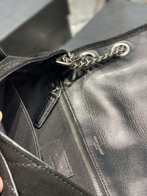 YSL 533037 Yves Saint Laurent Niki Baby In Crinkled Vintage Nubuck Leather Black - Default Title - View 7