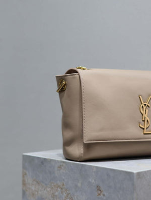 YSL 553804 Saint Laurent Reversible Medium Kate in Suede Bean paste - Default Title - View 4